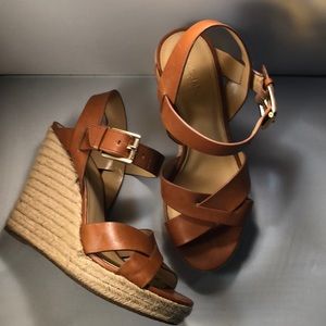 Michael Kors Leather Wedge 7.5